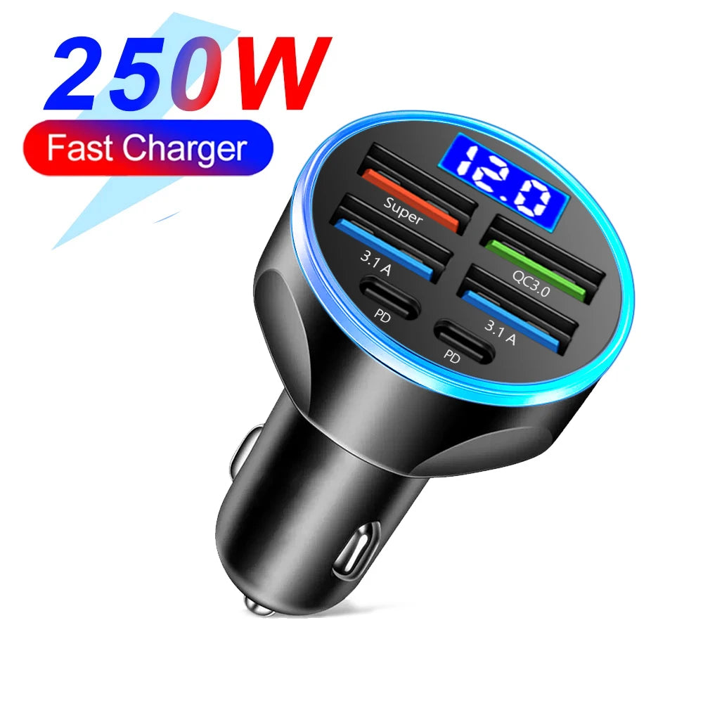 Power Pulse 6X fast car charger with digital display