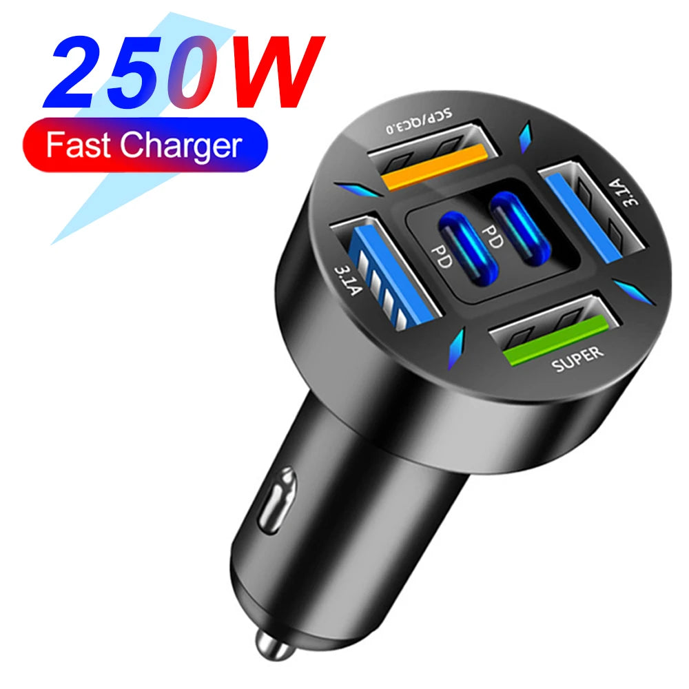 Power Pulse 6X fast car charger with digital display