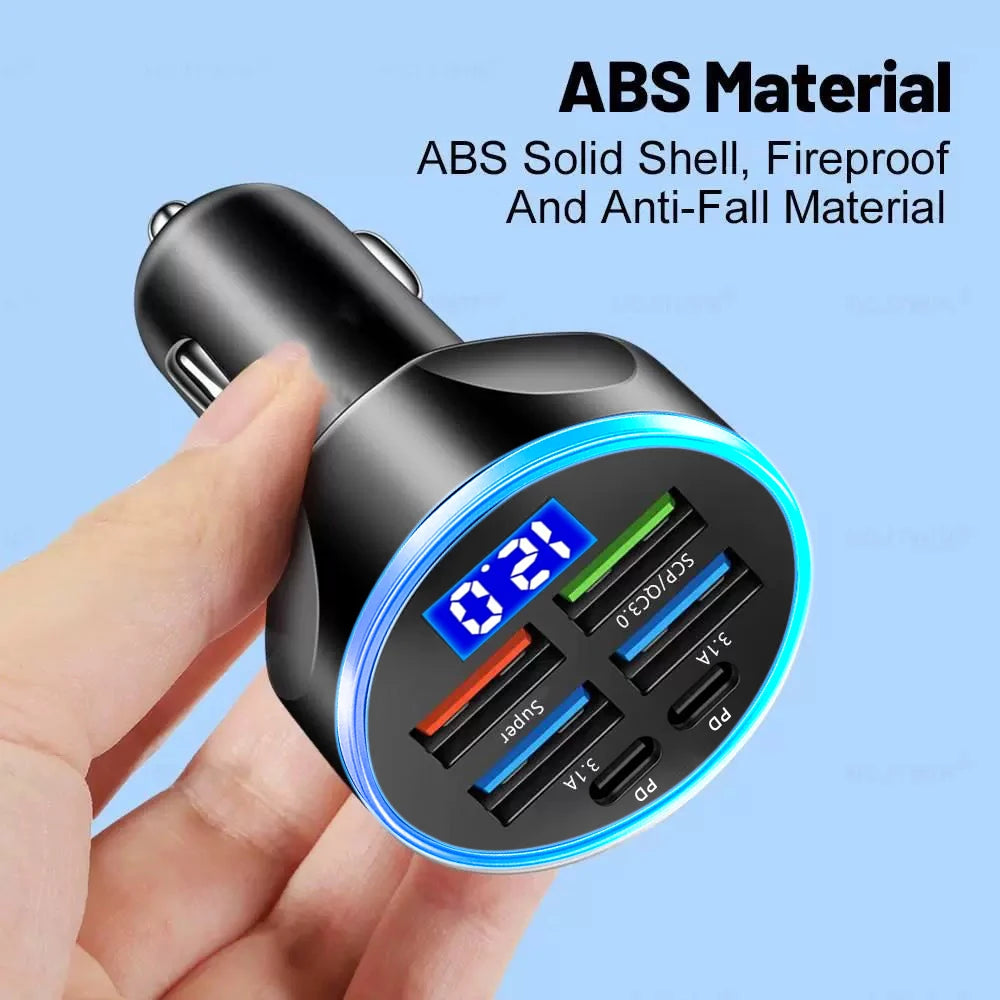 Power Pulse 6X fast car charger with digital display