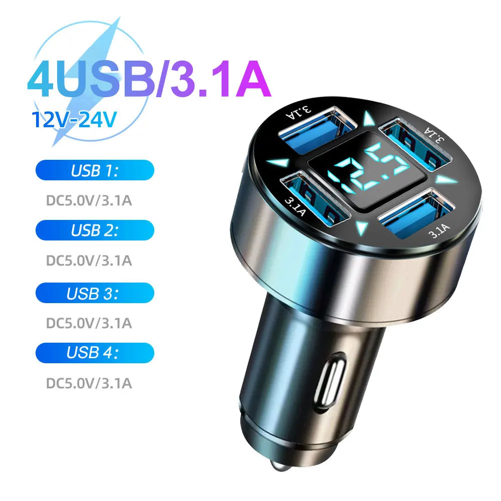 Power Pulse 6X fast car charger with digital display