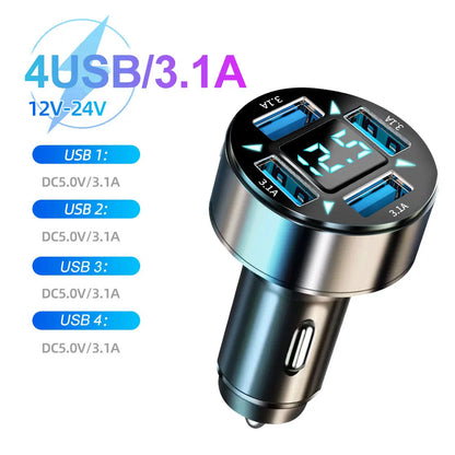 Power Pulse 6X fast car charger with digital display