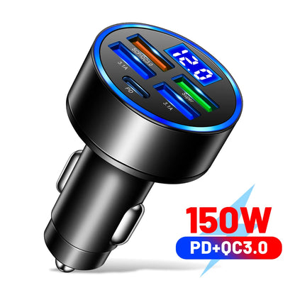 Power Pulse 6X fast car charger with digital display